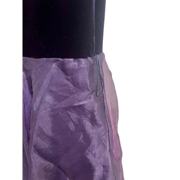 JS Collections Dress - Purple Velvet and Organza Maxi Evening Gown - 10 - Picture 4 of 7